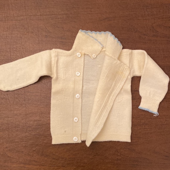 🎉Host Pick 🎉Precious Cream Colored Wool Anchor Motif Sweater with Blue Trim - Picture 7 of 9